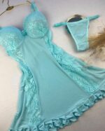 Camisola com bojo azul Treviso Lingerie